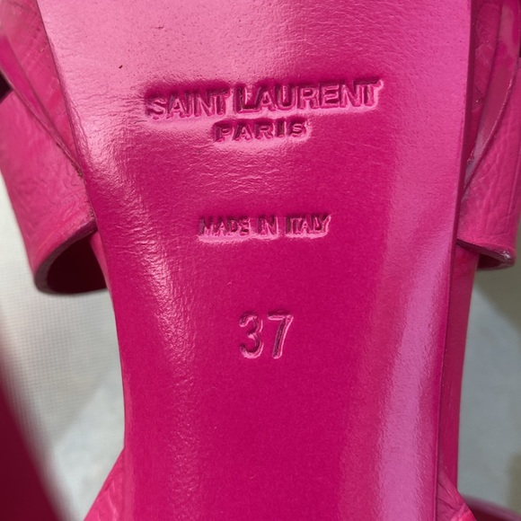 Stunning Saint Laurent Tribute Pink Leather Platform High Heels Sandals, Sz 37 - Picture 5 of 9